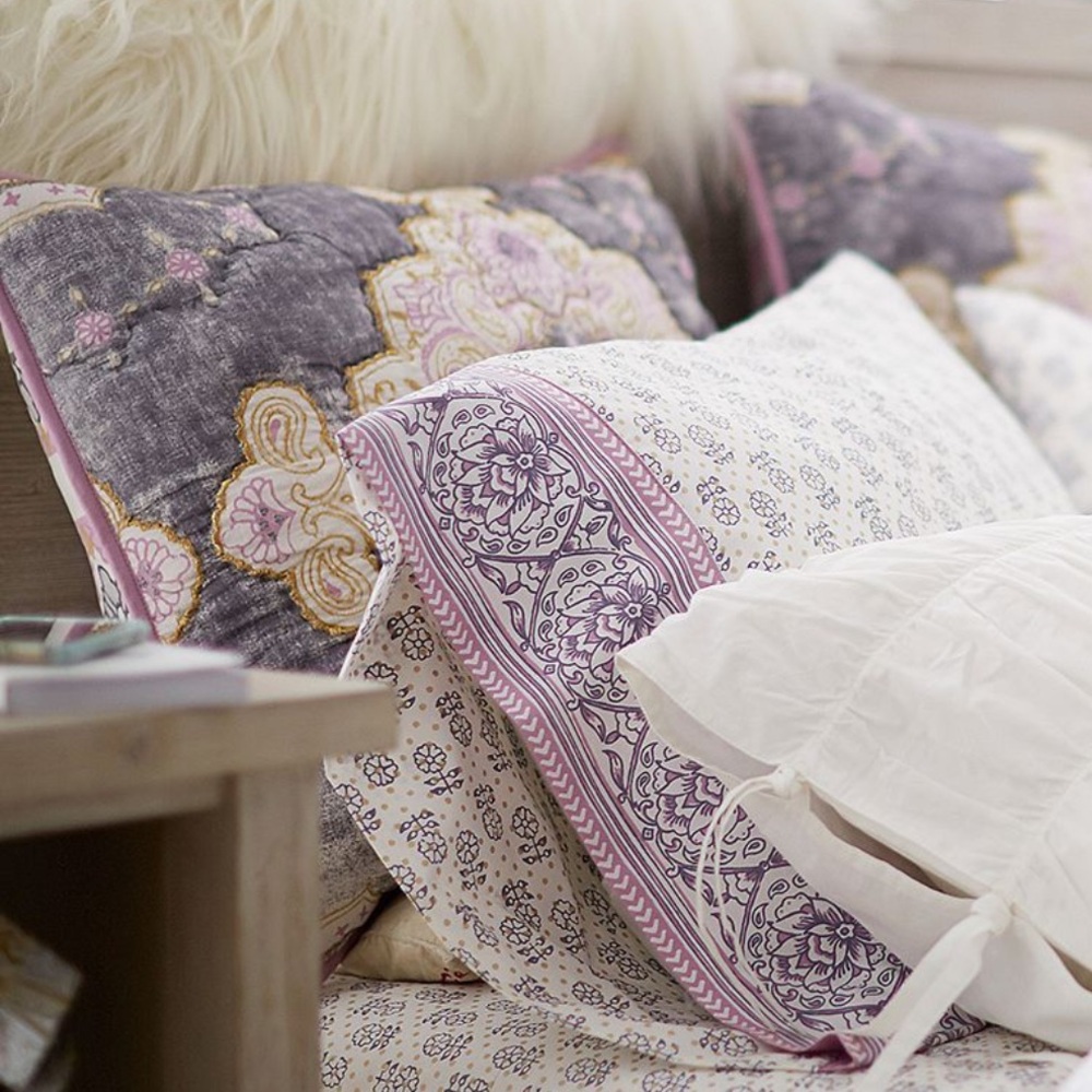 Pottery Barn Teen Bohemian Wonder Paisley Print Twin Quilt & 2 shams lilac grey - Picture 13 of 14